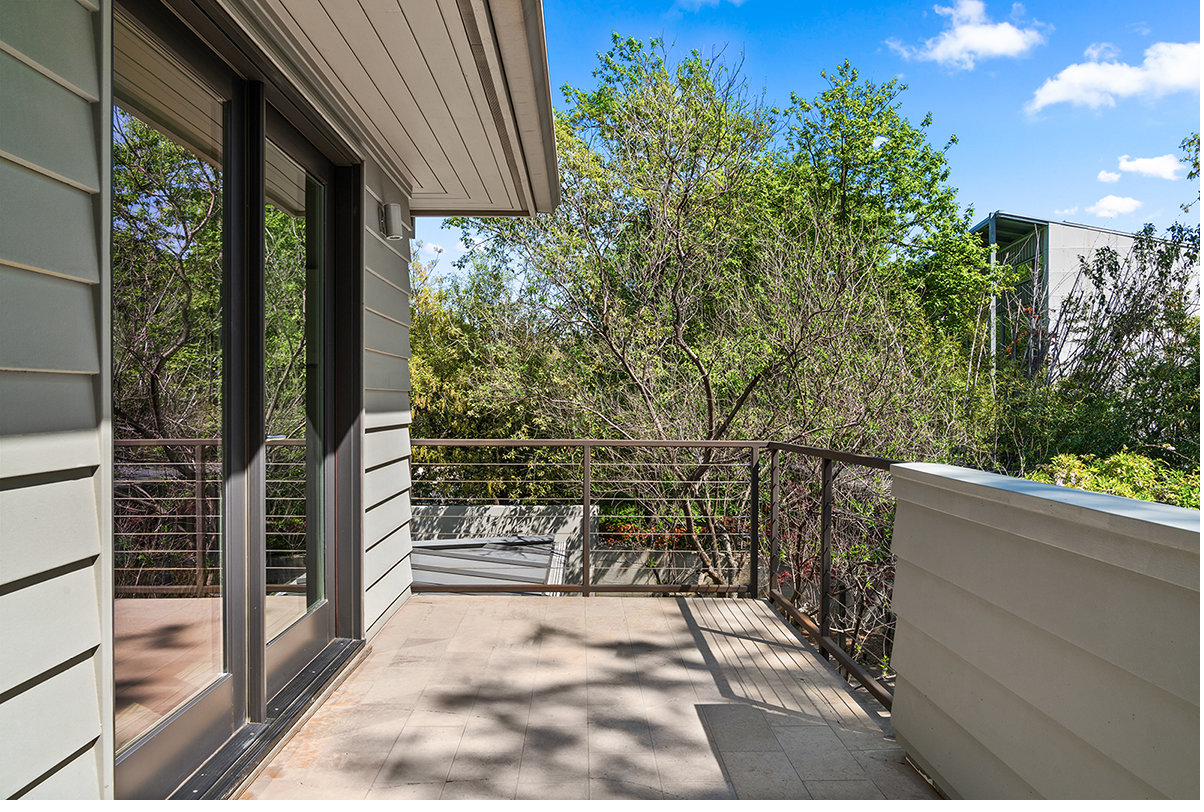 Second-floor balcony overlooking the canopy